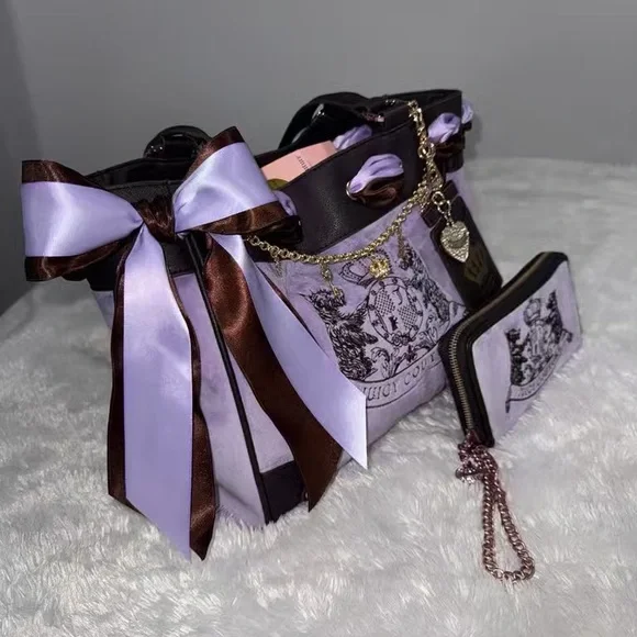 Juicy Couture Lavender and Chocolate Tote Set